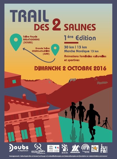 3 dossards pour le Trail des 2 Salines 2016 (Doubs)