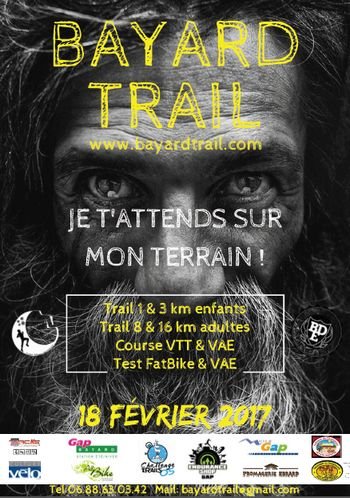 3 dossards pour le Bayard Trail 2017, nocturne, Gap (Hautes Alpes)