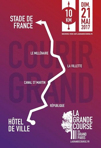 1 dossard Grande course du Grand Paris 2017 (10 km)