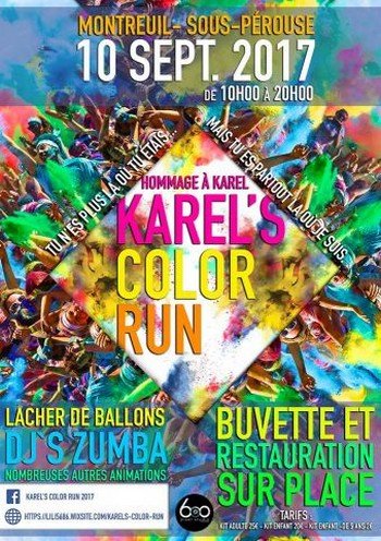 2 dossards pour la Karel's Color Run 2017 (Ille et Vilaine)