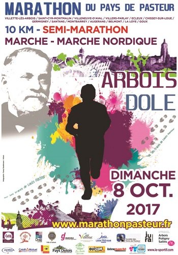 8 dossards Marathon, semi et 10 km du Pays de Pasteur 2017 (Jura)