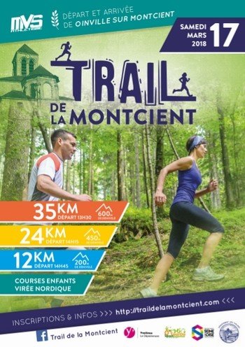 3 dossards Trail de la Montcient 2018 (Yvelines)