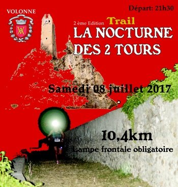 3 dossards pour le Trail nocturne des 2 Tours 2017 (PACA)