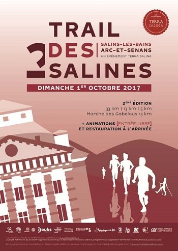 3 dossards Trail des 2 Salines 2017 (Doubs)