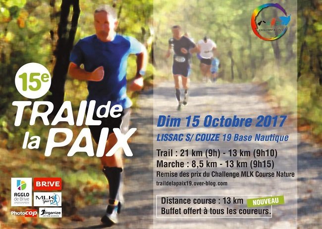 3 dossards Trail de la Paix 2017 (Corrèze)