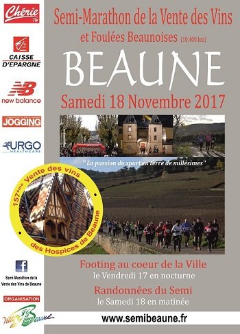 5 dossards Semi et 10 km Vente des vins de Beaune 2017 (Côte d'Or)